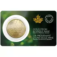Kanadyjski Liść Klonowy 1 uncja 2023 Single Mine złota moneta rewers opakowanie